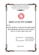 Khóa luận Rủi ro tín dụng và một số giải pháp nhằm hạn chế rủi ro tín dụng tại ngân hàng đầu tư và phát triển Việt Nam