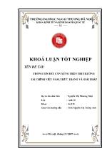 Khóa luận Thông tin bất cân xứng trên thị trường tài chính Việt Nam - Thực trạng và giải pháp