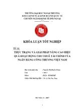 Khóa luận Thực trạng và giải pháp nâng cao hiệu quả hoạt động cho thuê tài chính của ngân hàng công thương Việt Nam