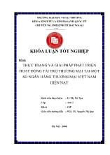 Khóa luận Thực trạng và giải pháp phát triển hoạt động tài trợ thương mại tại một số ngân hàng thương mại Việt Nam hiện nay