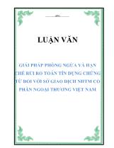 Luận văn Giải pháp phòng ngừa và hạn chế rủi ro thanh toán tín dụng chứng từ đối với Sở giao dịch NHTM cổ phần ngoại thương Việt Nam