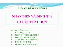 Nhận diện và định giá các quyền chọn