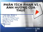 Phân tích phạm vi ảnh hưởng của thuế