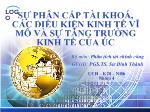 Sự phân cấp tài khoá, các điều kiện kinh tế vĩ mô và sự tăng trưởng kinh tế của Úc