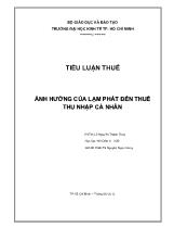 Tiểu luận Ảnh hưởng của lạm phát đến thuế thu nhập cá nhân