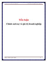 Tiểu luận Chính sách nợ và giá trị doanh nghiệp