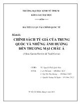 Tiểu luận Chính sách tỷ giá của Trung Quốc và những ảnh hưởng đến thương mại Châu Á