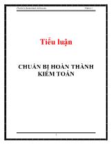 Tiểu luận Chuẩn bị hoàn thành kiểm toán