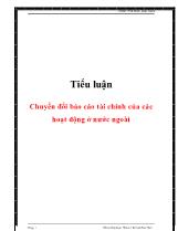 Tiểu luận Chuyển đổi báo cáo tài chính của các hoạt động ở nước ngoài