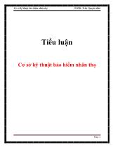 Tiểu luận Cơ sở kỹ thuật bảo hiểm nhân thọ