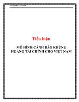 Tiểu luận Mô hình cảnh báo khủng hoảng tài chính cho Việt Nam