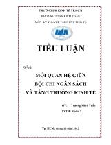 Tiểu luận Mối quan hệ giữa bội chi ngân sách và tăng trưởng kinh tế