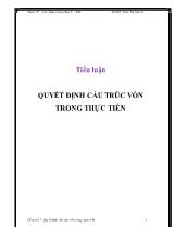 Tiểu luận Quyết định cấu trúc vốn trong thực tiễn