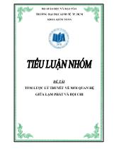 Tiểu luận Tóm lược lý thuyết về mối quan hệ giữa lạm phát và bội chi