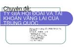 Tiểu luận Tỷ giá hối đoái và tài khoản vãng lai của Trung Quốc