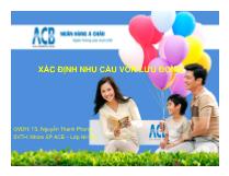 Xác định nhu cầu vốn lưu động