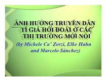 Ảnh hưởng truyền dẫn tỉ giá hối đoái ở các thị trường mới nổi