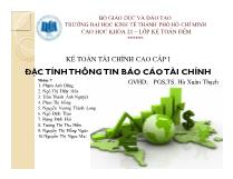 Đặc tính thông tin báo cáo tài chính