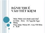 Đánh thuế vào tiết kiệm