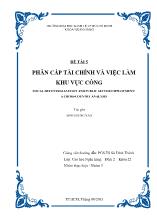 Đề tài Phân cấp tài chính và việc làm khu vực công