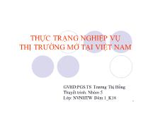 Đề tài Thực trạng nghiệp vụ thị trường mở tại Việt Nam