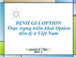 Định giá option - Thực trạng triển khai option tiền tệ ở Việt Nam