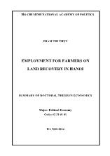 Employment for farmers on land recovery in hanoi