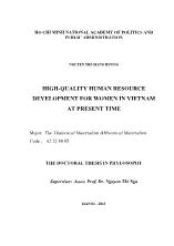 High-Quality human resource development for women in vietnam at present time