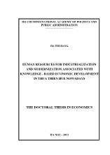 Human resources for industrialization and modernization associated with knowledge - Based economic development in thua thien hue nowadays