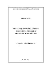 Luận án Chuyển dịch cơ cấu lao động theo ngành ở Thái Bình trong giai đoạn hiện nay