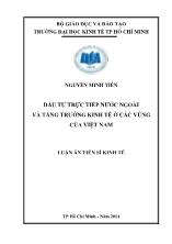 Luận án Đầu tư trực tiếp nước ngoài và tăng trưởng kinh tế ở các vùng của Việt Nam