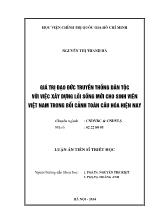 Luận án Giá trị đạo đức truyền thống dân tộc với việc xây dựng lối sống mới cho sinh viên Việt Nam trong bối cảnh toàn cầu hóa hiện nay