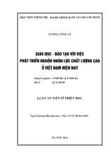 Luận án Giáo dục - Đào tạo với việc phát triển nguồn nhân lực chất lượng cao ở Việt Nam hiện nay