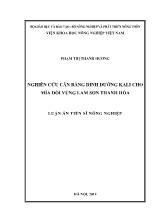 Luận án Nghiên cứu cân bằng dinh dưỡng Kali cho mía đồi vùng Lam Sơn - Thanh Hóa