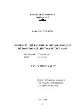 Luận án Nghiên cứu chế tạo thiết bị siêu âm công suất để tổng hợp vật liệu TiO2 cấu trúc Nanô