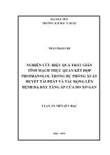 Luận án Nghiên cứu hiệu quả thắt giãn tĩnh mạch thực quản kết hợp Propranolol trong dự phòng xuất huyết tái phát và tác động lên bệnh dạ dày tăng áp cửa do xơ gan