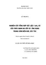 Luận án Nghiên cứu tổng hợp vật liệu SnO2 có cấu trúc Nano đa cấp và ứng dụng trong cảm biến khí, xúc tác