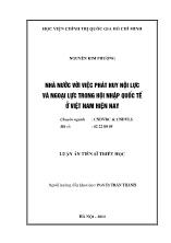 Luận án Nhà nước với việc phát huy nội lực và ngoại lực trong hội nhập quốc tế ở Việt Nam hiện nay