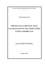 Luận án Phê phán quan điểm phủ nhận con đường đi lên chủ nghĩa xã hội ở Việt Nam hiện nay