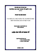 Luận án Vai trò của Nhà nước về an sinh xã hội đối với nông dân ở Việt Nam