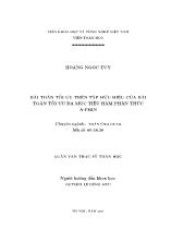 Luận văn Bài toán tối ưu trên tập hữu hiệu của bài toán tối ưu đa mục tiêu hàm phân thức A-Phin