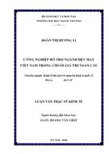 Luận văn Công nghiệp hỗ trợ ngành dệt may Việt Nam trong chuỗi giá trị toàn cầu