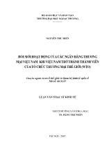 Luận văn Đổi mới hoạt động của các ngân hàng thương mại Việt Nam khi Việt Nam trở thành thành viên của tổ chức thương mại thế giới (WTO)