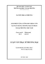 Luận văn Giải pháp tăng cường huy động vốn tại ngân hàng thương mại cổ phần ngoại thương Việt Nam