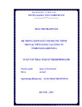 Luận văn Hệ thống kiểm soát nội bộ chu trình nhân sự tiền lương tại công ty TNHH POONGSHINVINA