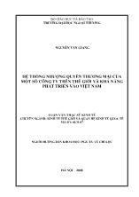 Luận văn Hệ thống nhượng quyền thương mại của một số công ty trên thế giới và khả năng phát triển vào Việt Nam