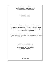 Luận văn Hoạt động kinh doanh vận tải feeder của doanh nghiệp nước ngoài tại Việt Nam và bài học kinh nghiệm cho doanh nghiệp vận tải feeder Việt Nam