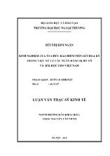 Luận văn Kinh nghiệm của tổ chức bảo hiểm tiền gửi Hoa Kỳ trong việc xử lý các ngân hàng bị đổ vỡ và bài học cho Việt Nam