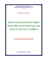 Luận văn Một số giải pháp hoàn thiện quản trị nguồn nhân lực tại công ty truyền tải điện 4