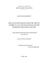 Luận văn Một số giải pháp nhằm đẩy mạnh việc niêm yết cổ phiếu của các ngân hàng thương mại trên thị trường chứng khoán Việt Nam